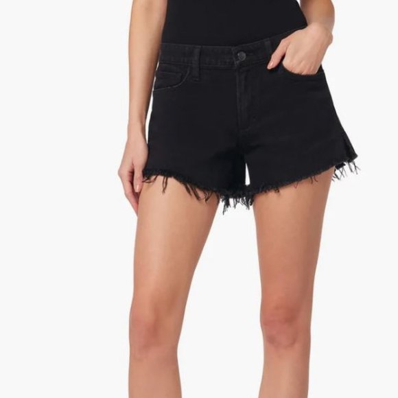 Joe's Jeans Black Frayed Hem Shorts - Picture 1 of 4